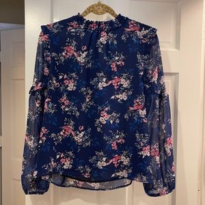 WAYF Blue Floral Blouse - M